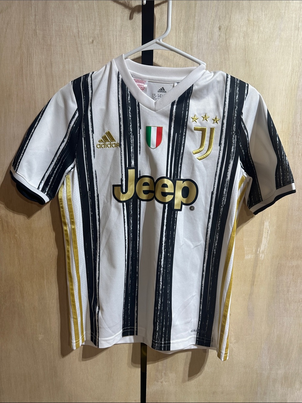 adidas White Black Gold Juventus Kids Soccer Jersey 0072